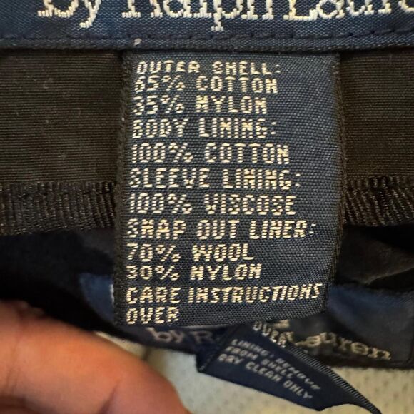 Polo Ralph Lauren Men’s XXL Coat Black Barn Jacket Snap-In Wool Liner Heavy - Picture 5 of 6